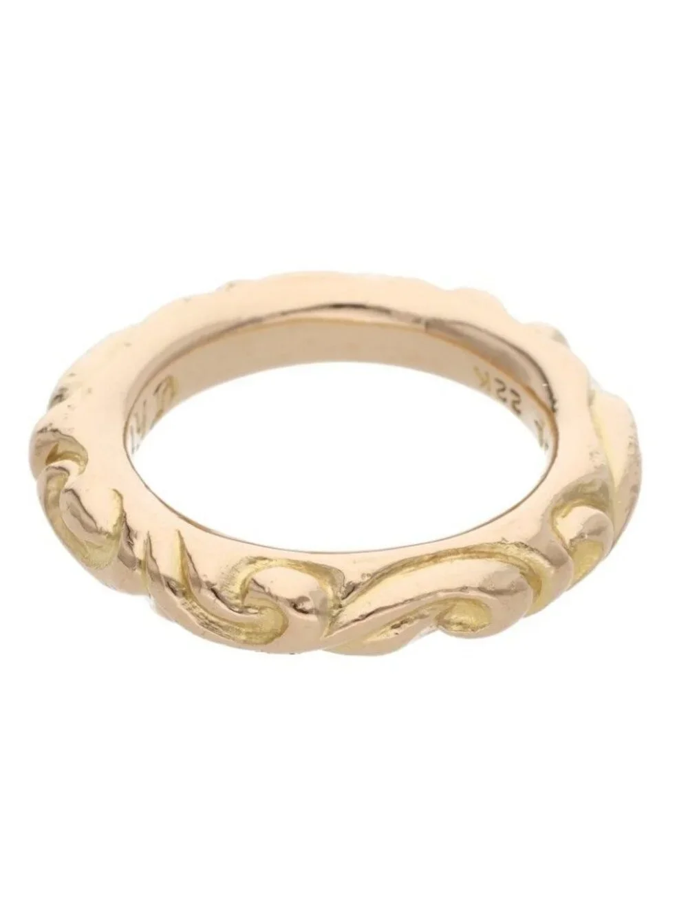 Chrome Hearts 22k Scroll Band Gold Ring